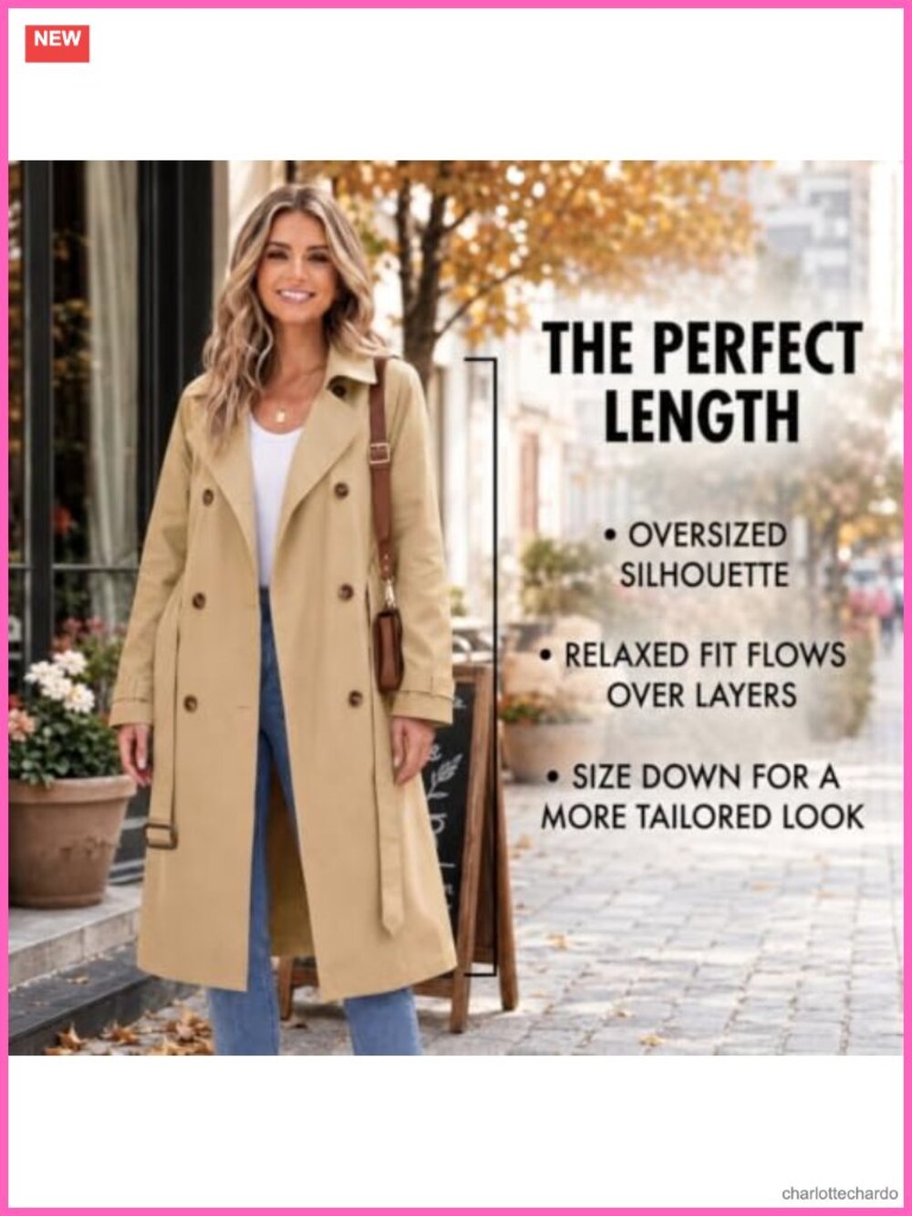 Women's Oversized Lapel Trench Coat Long Fall Lightweight - Picture 5 of 6